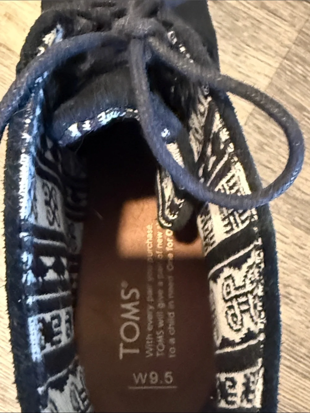 Toms Black Suede Wedge Lace-Up Ankle Booties